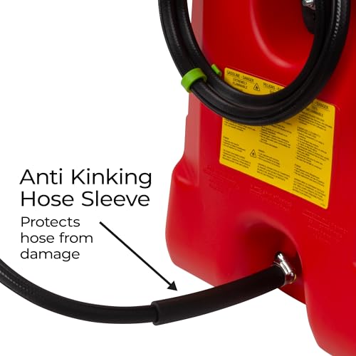 14 Gallon Red Portable Gas Fuel Tank Container with Pump and Hose N610