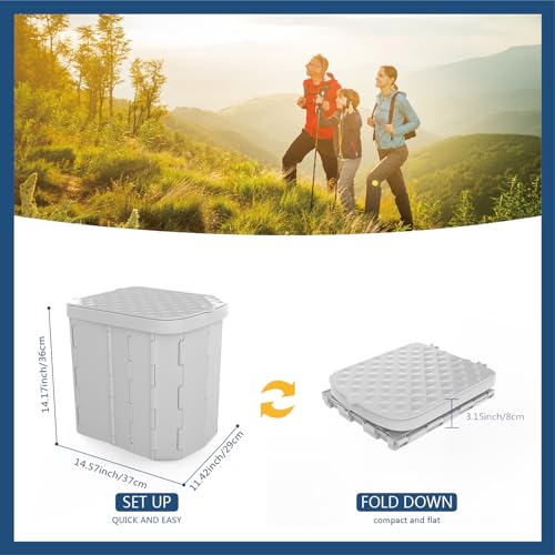 Portable Folding Toilet with Lid L36801