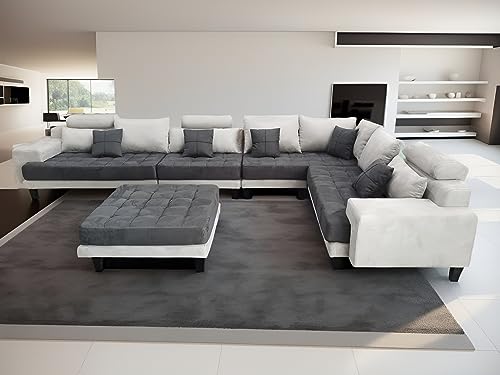 Black Microfiber Fabric Sectional Sofa X143