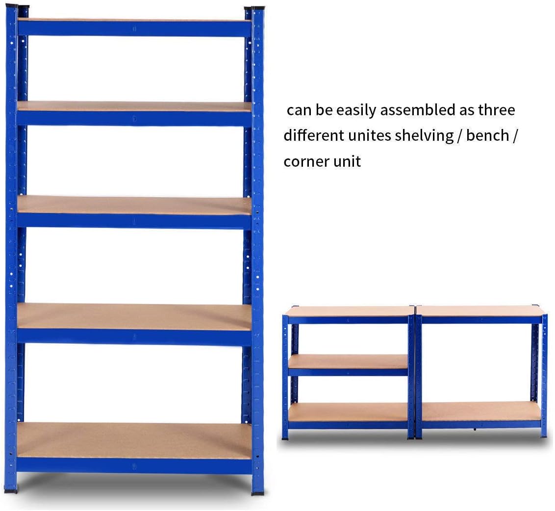 5-Tier Heavy Duty Steel Storage Shelves with Adjustable Shelves V911157