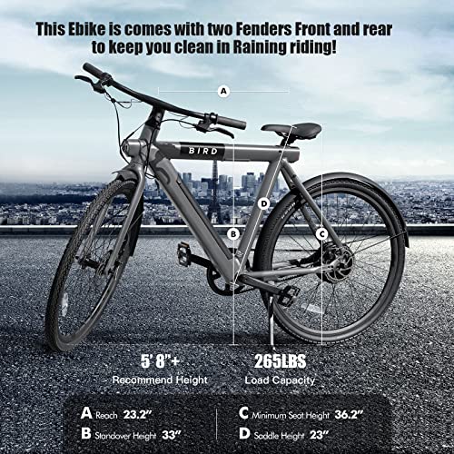 Black 28" Electric Commuter Mountain Bike with 500W Motor, 36V Removable Battery, LCD Display, Disc Brake, Belt Drive C902116