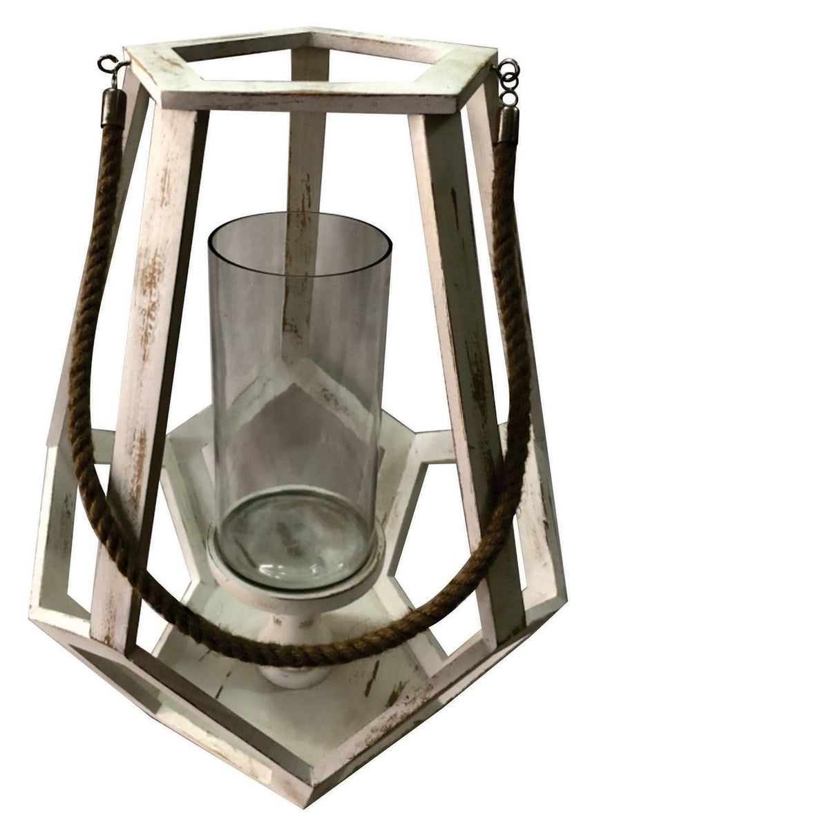 Large Candle Holder with Hemp Handle L844261