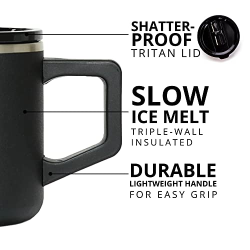 16oz Triple Wall Stainless Steel Insulated Coffee Mug with Lid W978