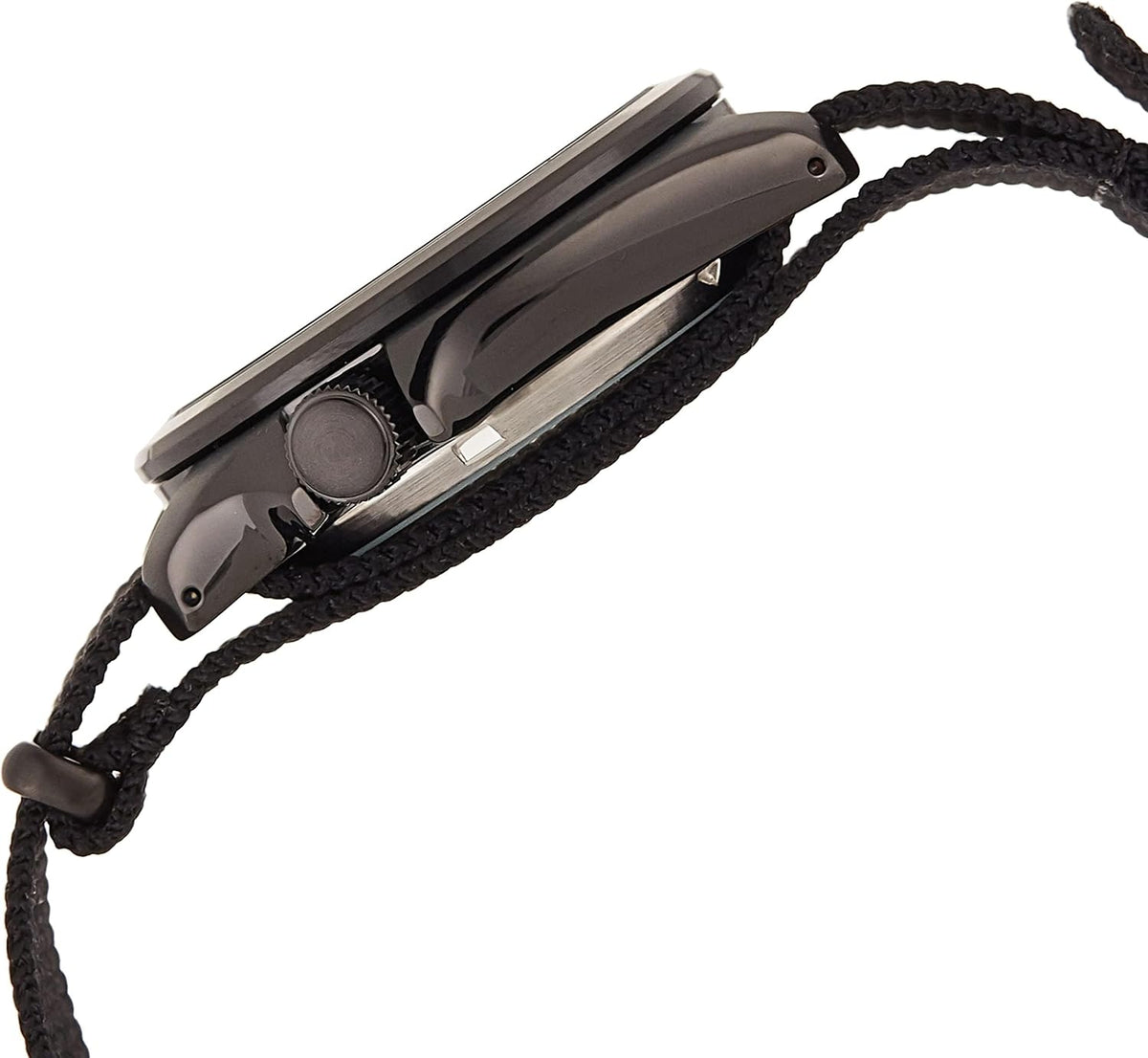 Stainless Steel Automatic Watch with Nylon Strap, Black J45273