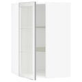 Corner Wall Cabinet with Glass Door, White Frosted Glass H24638