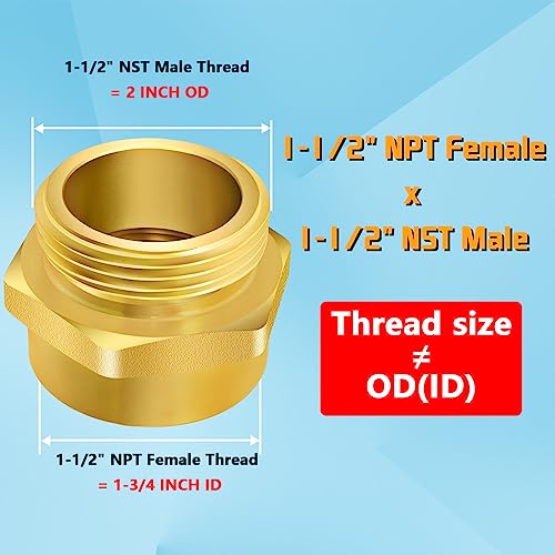 Double Male Brass Fire Hydrant Hose Adapter N801856