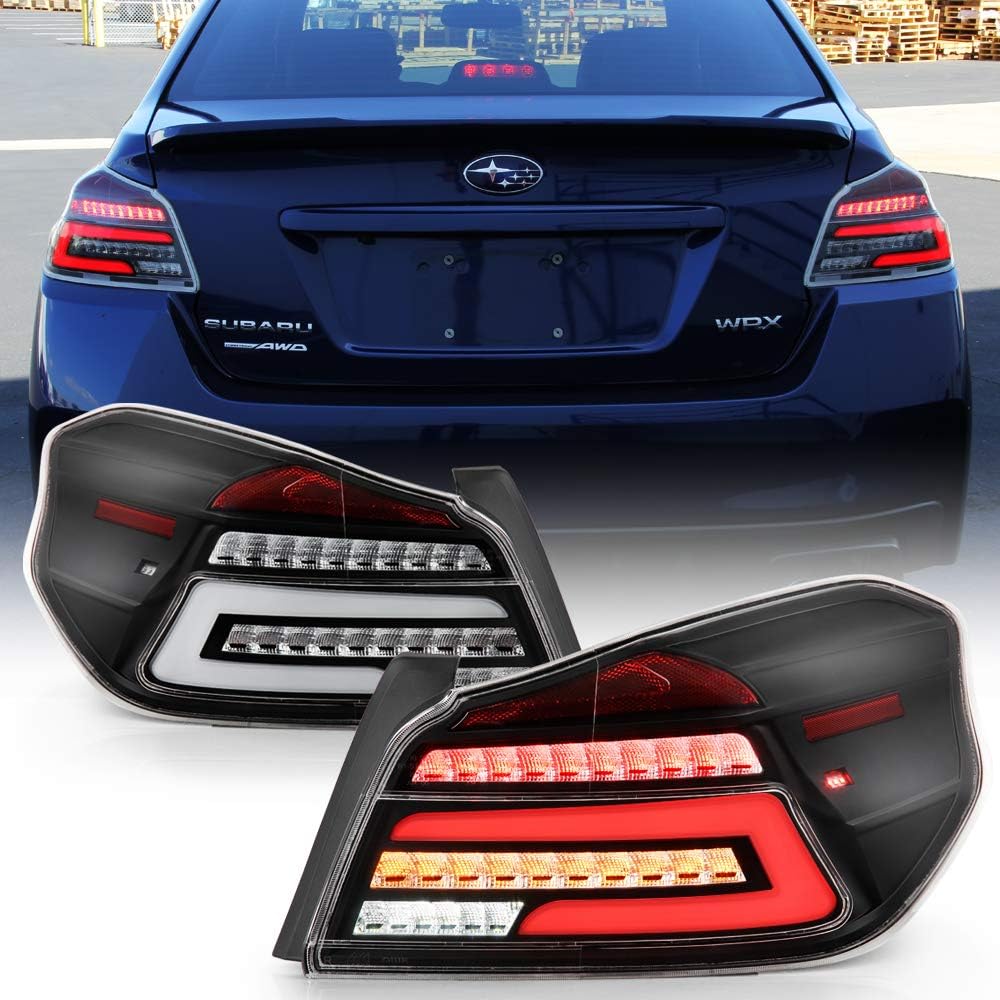 Black Full LED Tail Lights Assembly Pair Left+Right C4315