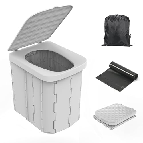 Portable Folding Toilet with Lid L36801