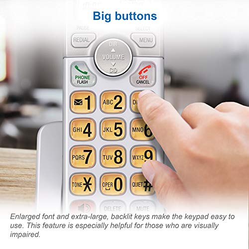 DECT 6.0 Cordless Home Phone with Backlit Display and Lighted Keypad N617