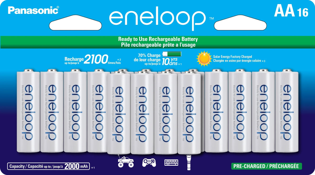 16 Pack AA Rechargeable Nickel Metal Hydride Batteries C725