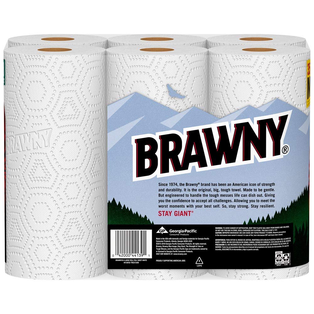 6 Large Rolls Full Sheet Paper Towels W2826