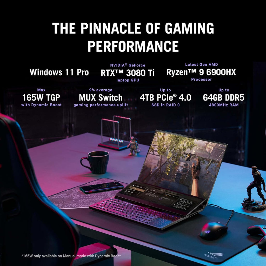 16” 165Hz QHD Gaming Laptop, NVIDIA GeForce RTX 3070 Ti, AMD Ryzen 9 6900HX, 32GB DDR5, 1TB SSD, Black (Renewed) U13951