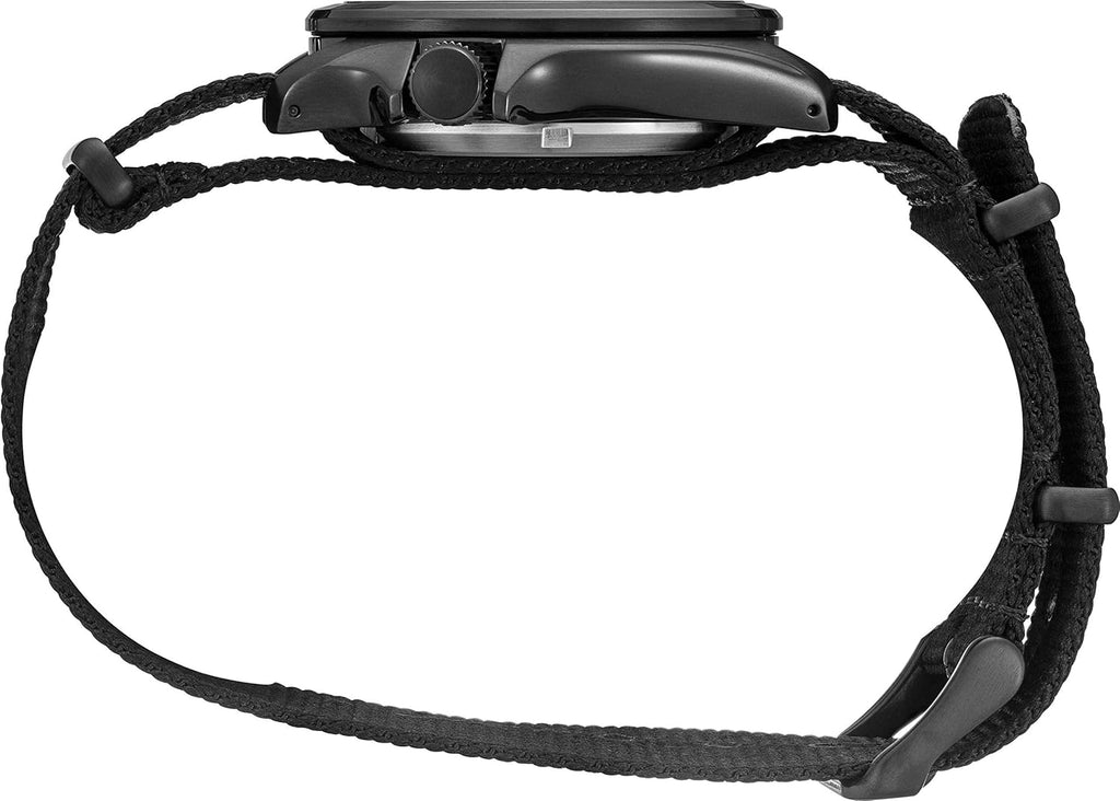 Stainless Steel Automatic Watch with Nylon Strap, Black J45273