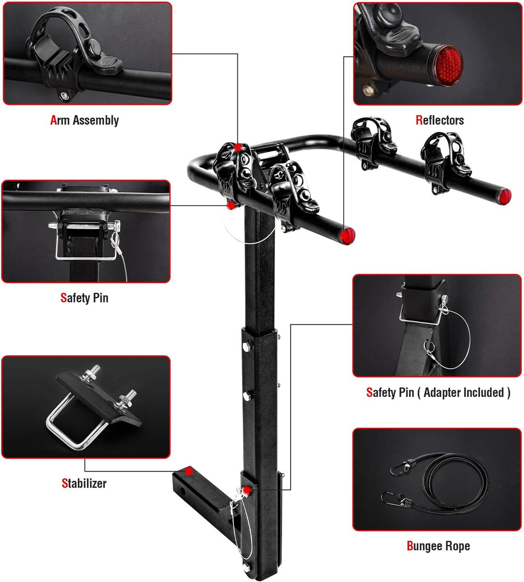 2 Bike Platform Hitch Mount Foldable Rack T313926