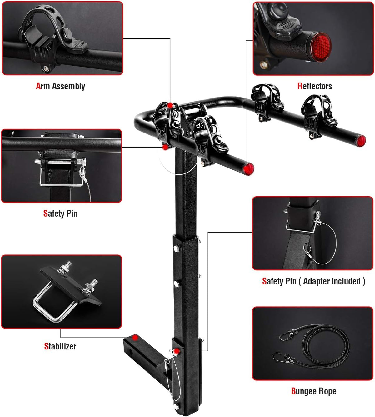 2 Bike Platform Hitch Mount Foldable Rack T313926