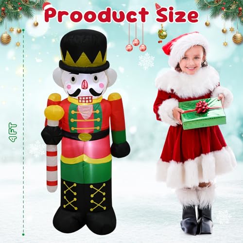 4 FT Christmas Snowman Inflatables with LED Lights W78918