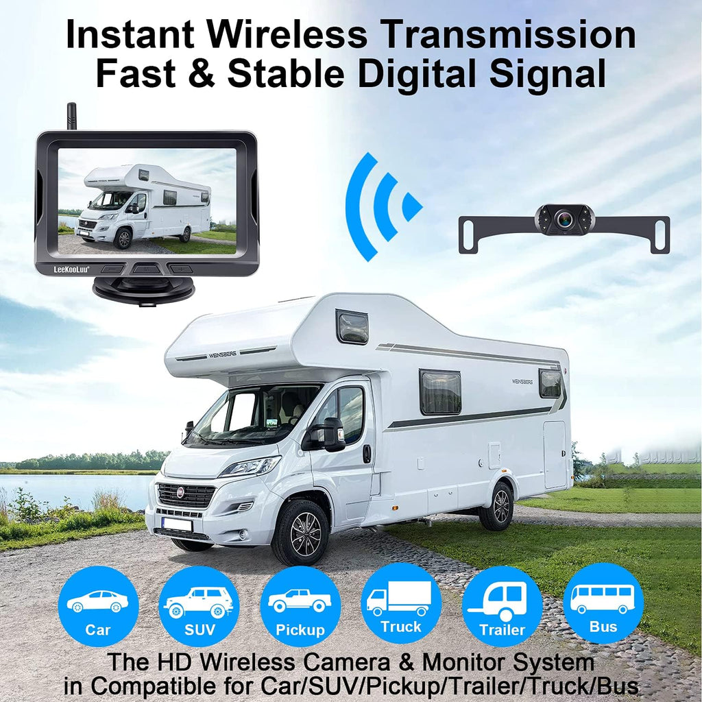 HD 1080P Wireless Backup Camera with 5 Inch Split Screen T608