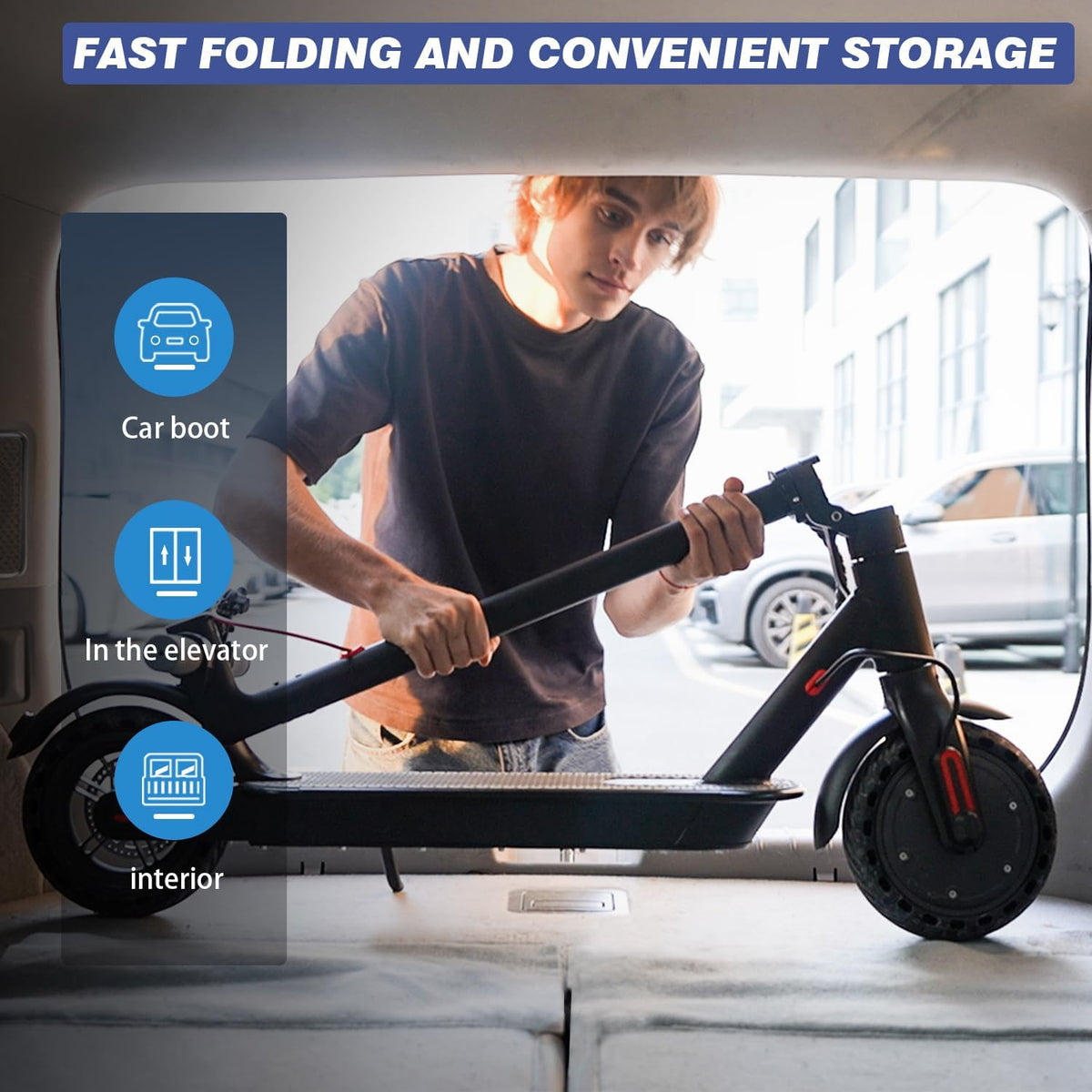 Electric Scooter with 8.5'' Tires, 350-500W Motor, 20/28 MPH Speed C76598