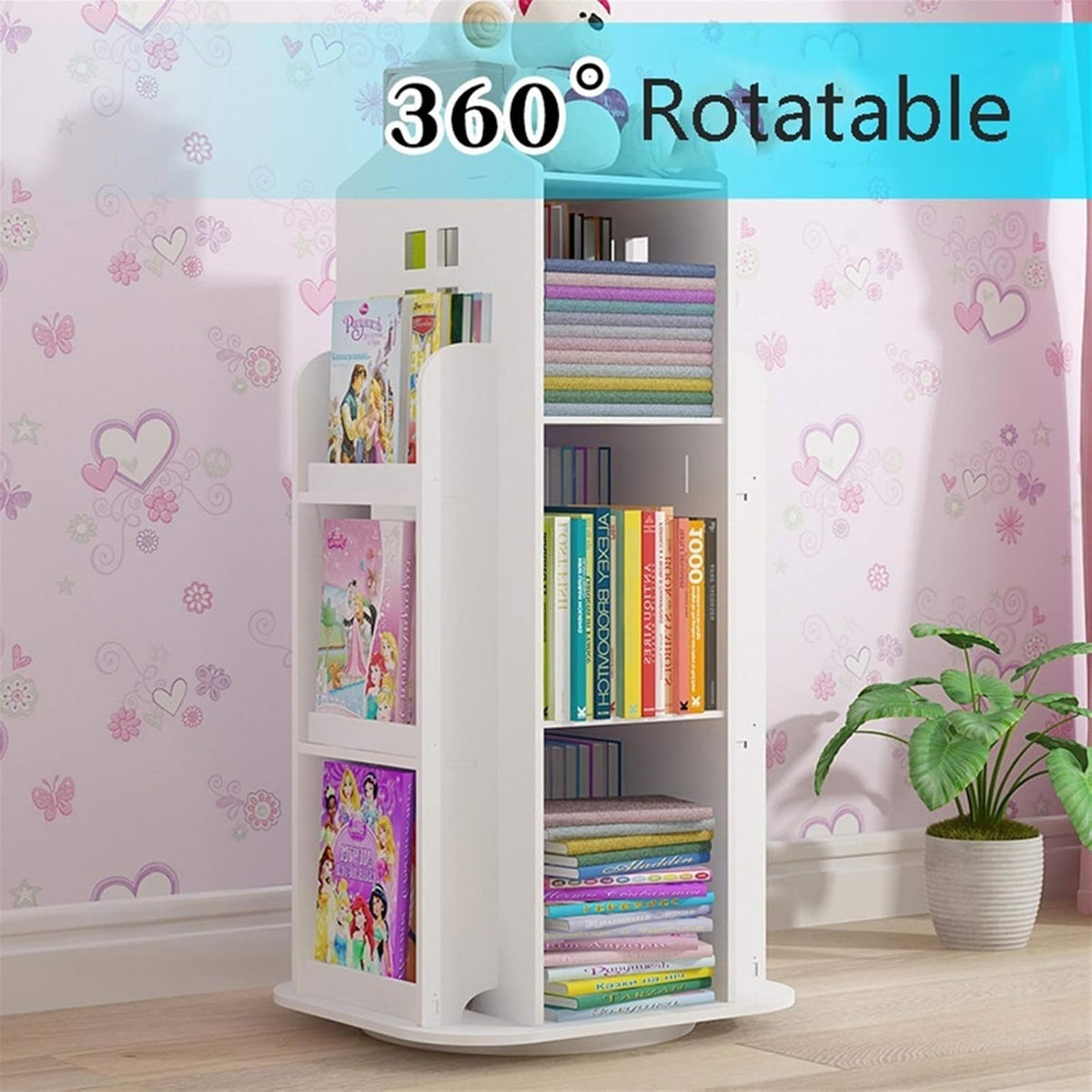 3-Tier Rotating Bookshelf Z72564