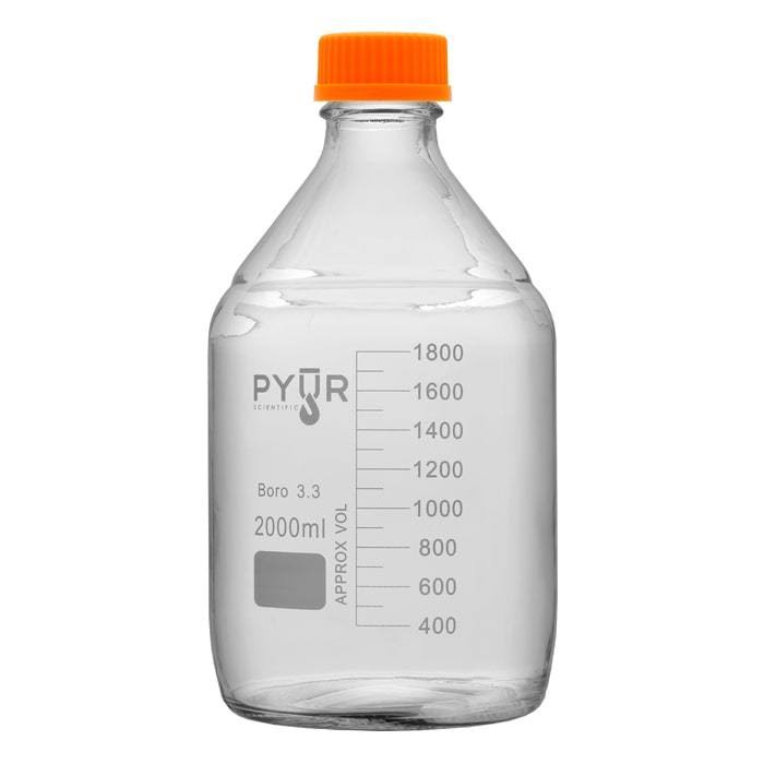 2000ml Glass Media Storage Bottle GL45 Screw Cap D106891