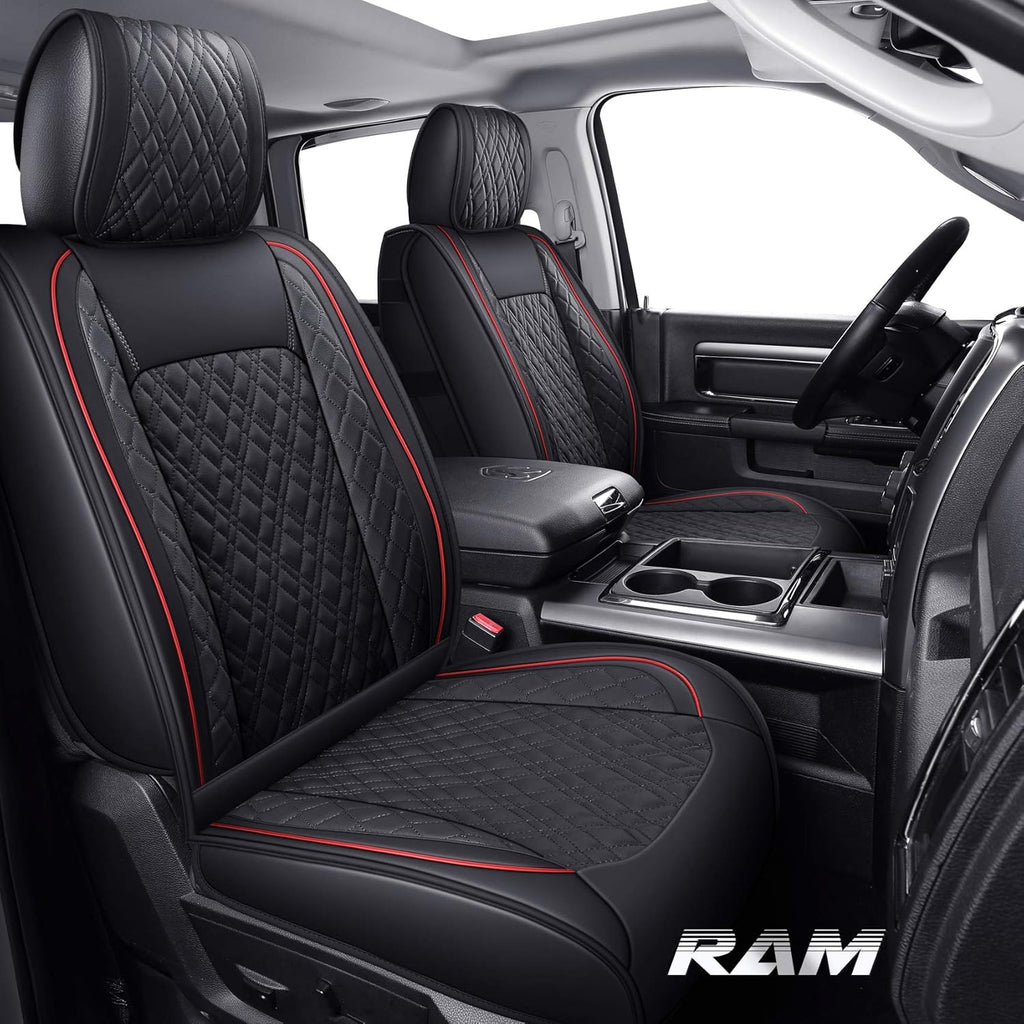 Black-Brown 2 Pc Front Car Seat Covers J906819