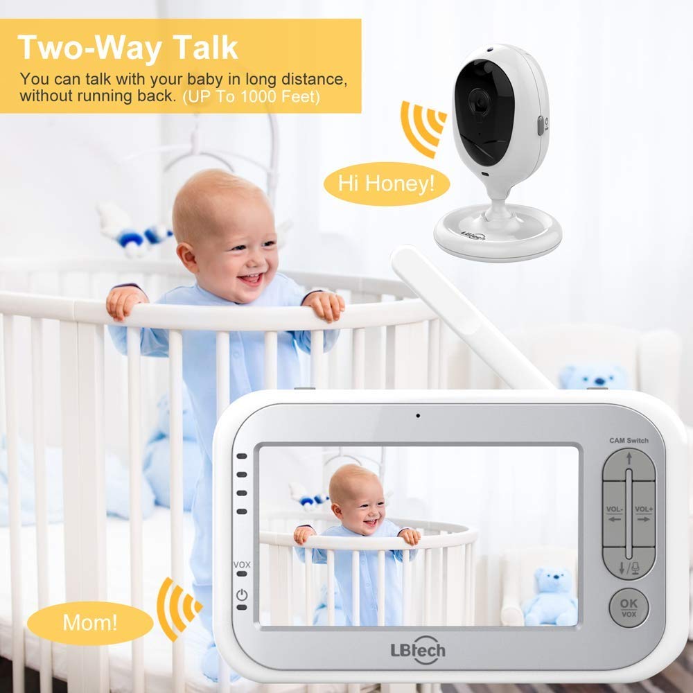 Video Baby Monitor with Two Cameras and 4.3 LCD F36423