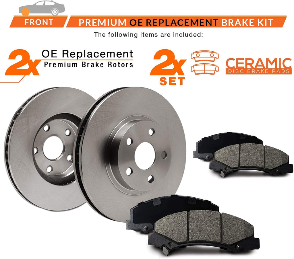 Max Brakes Premium OE Rotors with Carbon Ceramic Pads R444956