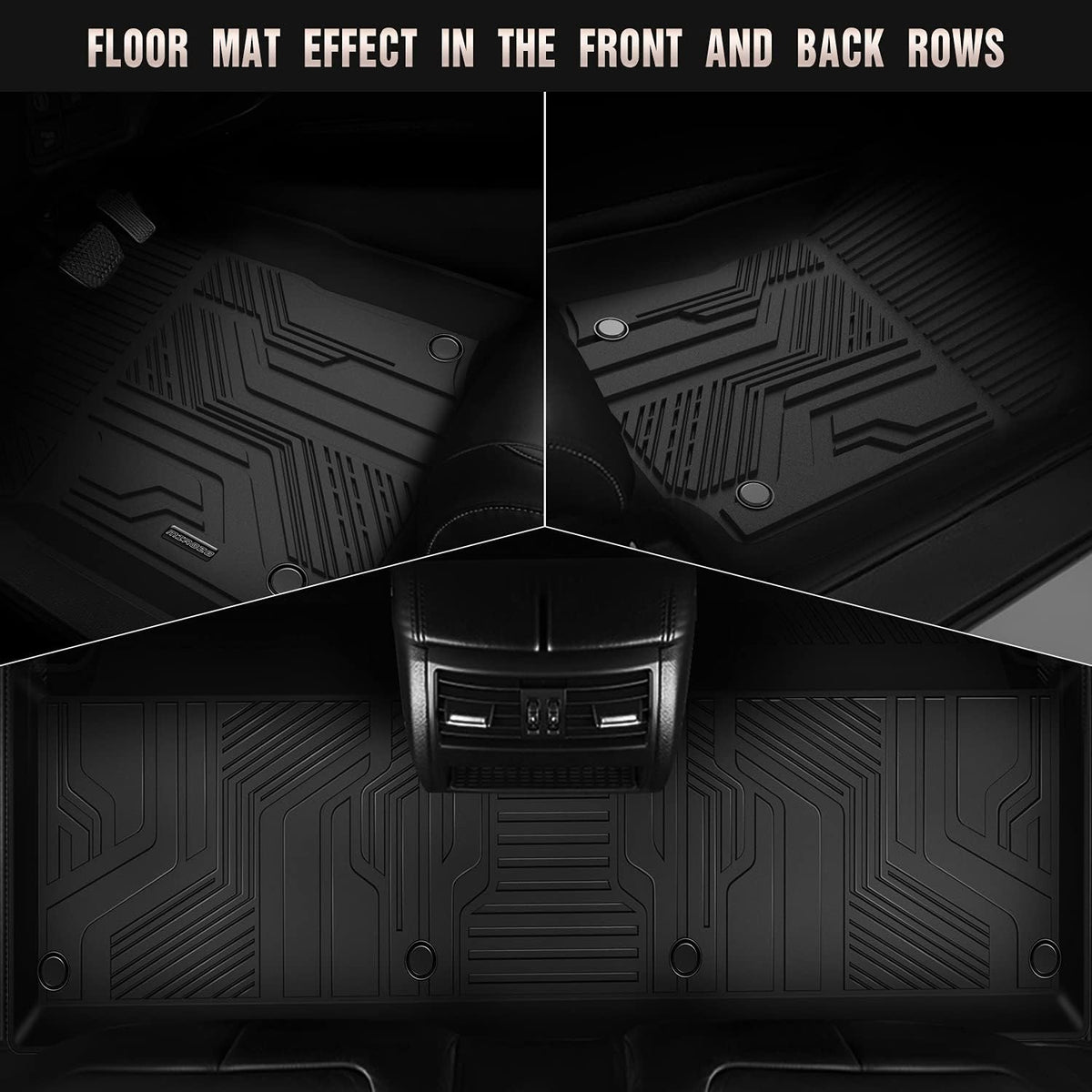 All Weather Car Floor Mats Front & Rear Row Seat Floor Liners A415