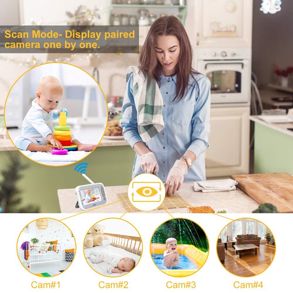 Video Baby Monitor with Two Cameras and 4.3 LCD F36423
