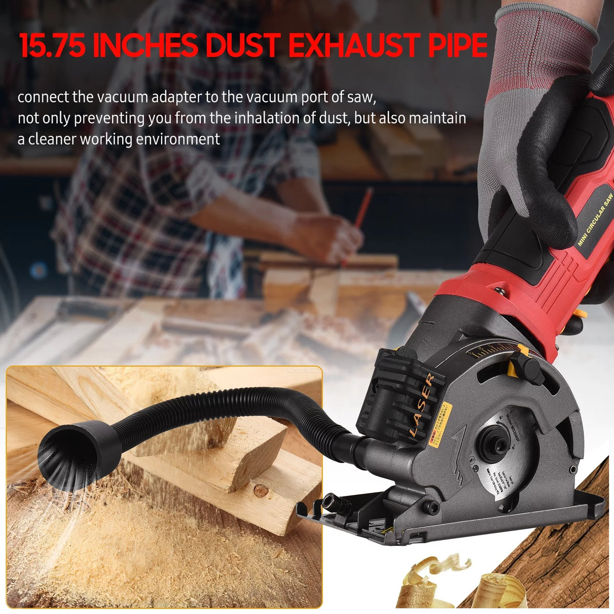 Mini Circular Saw 4.8Amp 3700RPM with Guide Scale Ruler I381