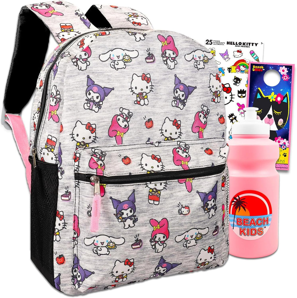 16" Hello Kitty Backpack with Front Pocket and Stickers V40296