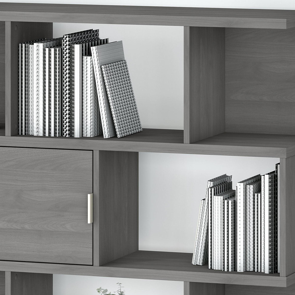 Modern Gray Bookcase with Doors Z624620