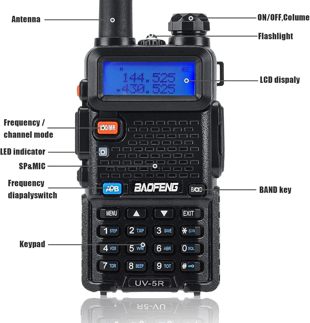 2 Pcs Dual Band Amateur Radio VHF/UHF Walkie Talkie D59969