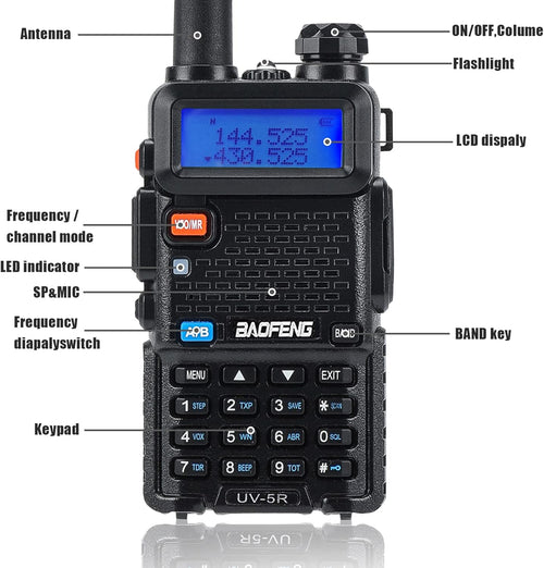 2 Pcs Dual Band Amateur Radio VHF/UHF Walkie Talkie D59969