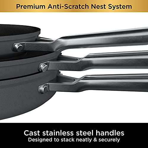 10 Piece Hard Anodized Nonstick Pots & Frying Pans Set with Glass Lids V850