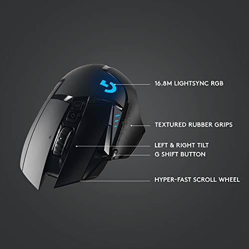 Black Wireless Gaming Mouse with Hero 25K Sensor A359567