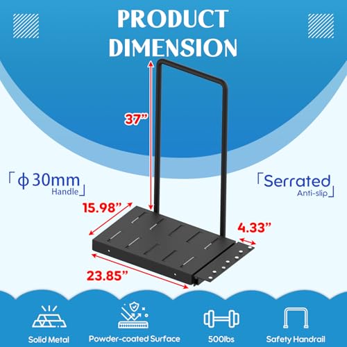 Black Metal Dock Boarding Platform with Safety Handrail T955788