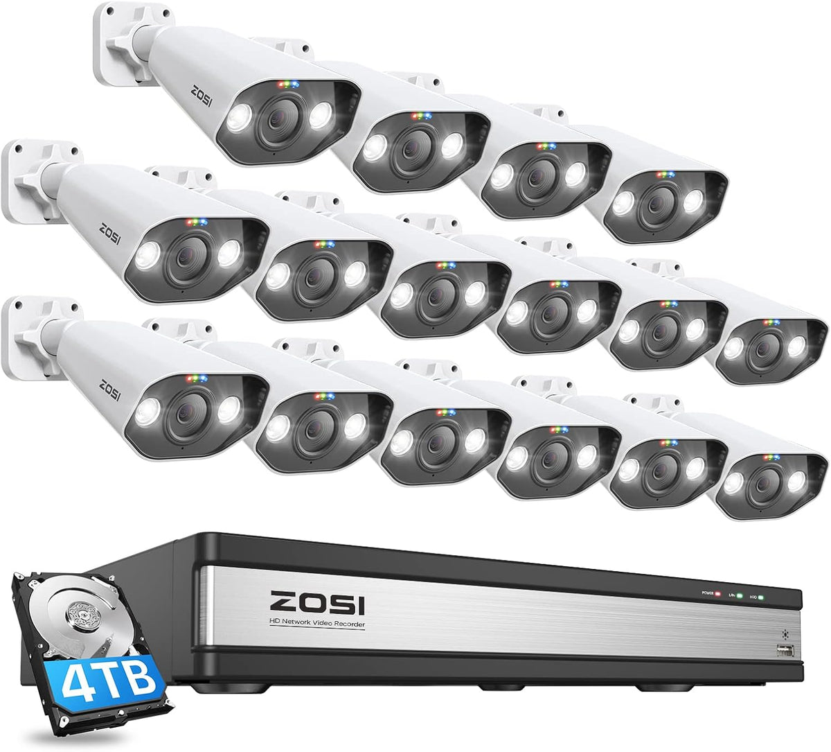 16CH 1080P Security Camera System with 2TB Hard Drive D337