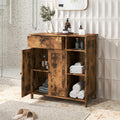 Rustic Brown Free-Standing Bathroom Cabinet with Drawer and Adjustable Shelf J90029