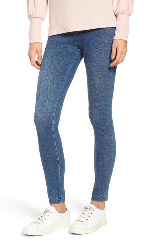 High Waist Denim Leggings Mid Wash E581