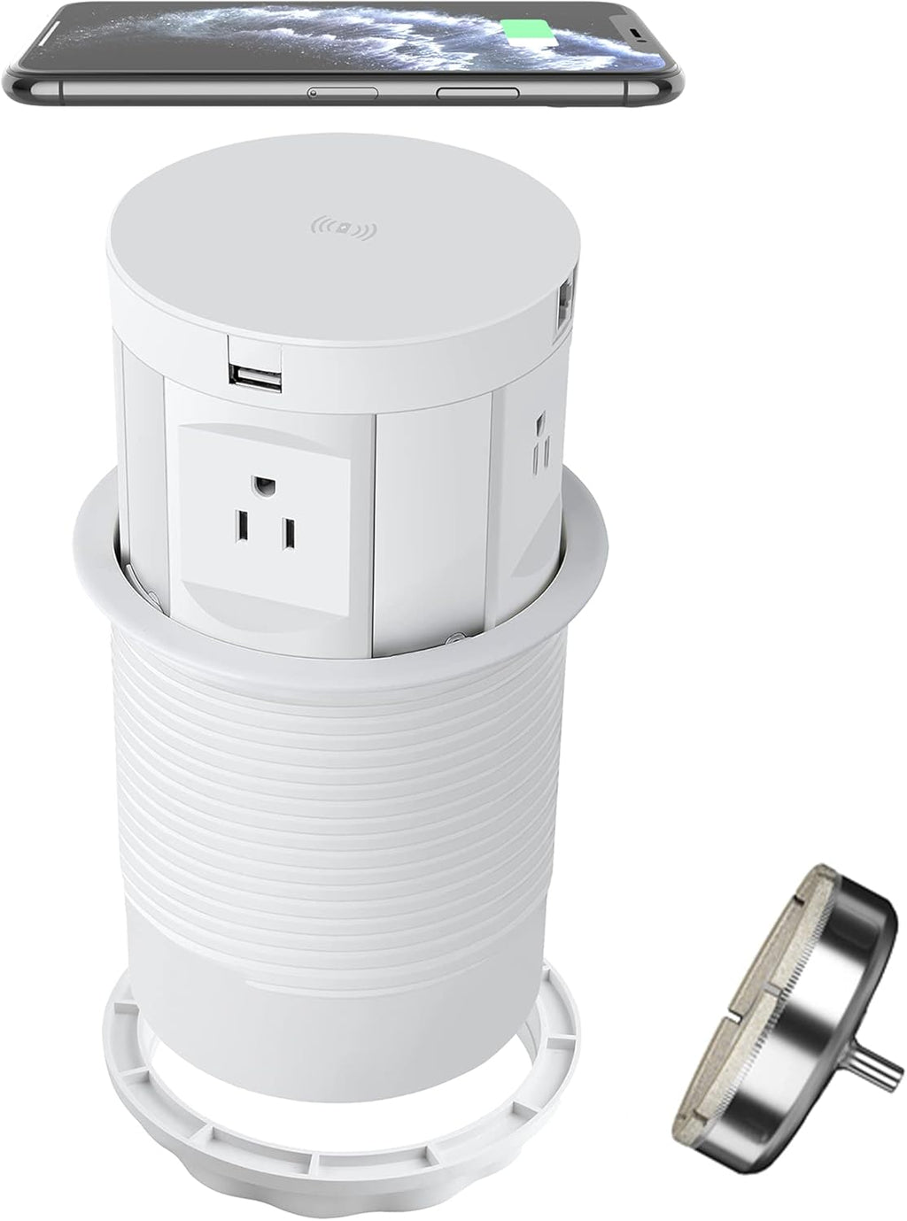 Automatic Pop up Power Outlet with Wireless Charger, 2 USB Port, RJ45 and HDMI Port T18318