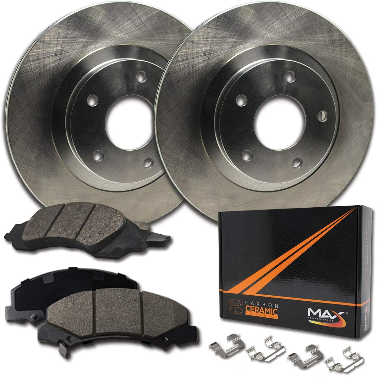 Max Brakes Premium OE Rotors with Carbon Ceramic Pads R444956