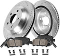 320mm 5 Lug Rear Rotors + Ceramic Brake Pads + Clips + Sensors D75597