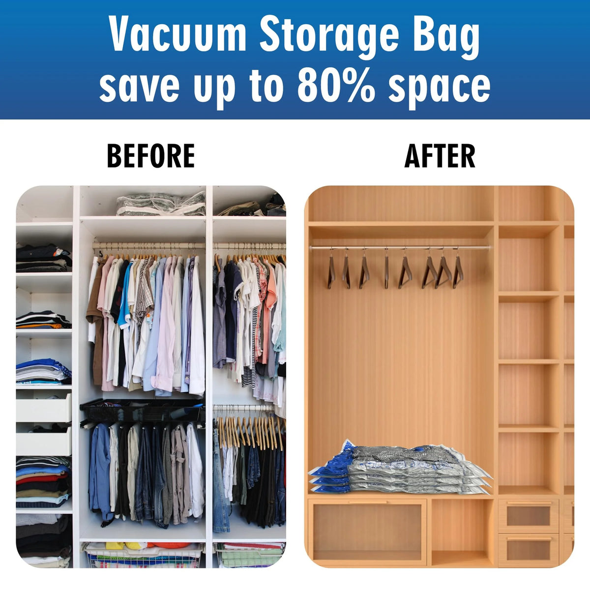 Jumbo Vacuum Storage Bags 8 Pack, Extra Large, White D578671