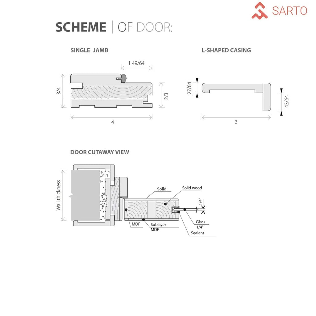 Solid French Double Doors 48 x 96 inches Wood Frosted Glass F4840