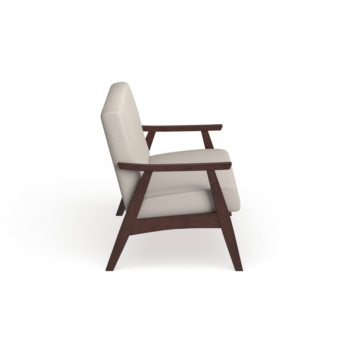 White Fabric Settee Loveseat O40989