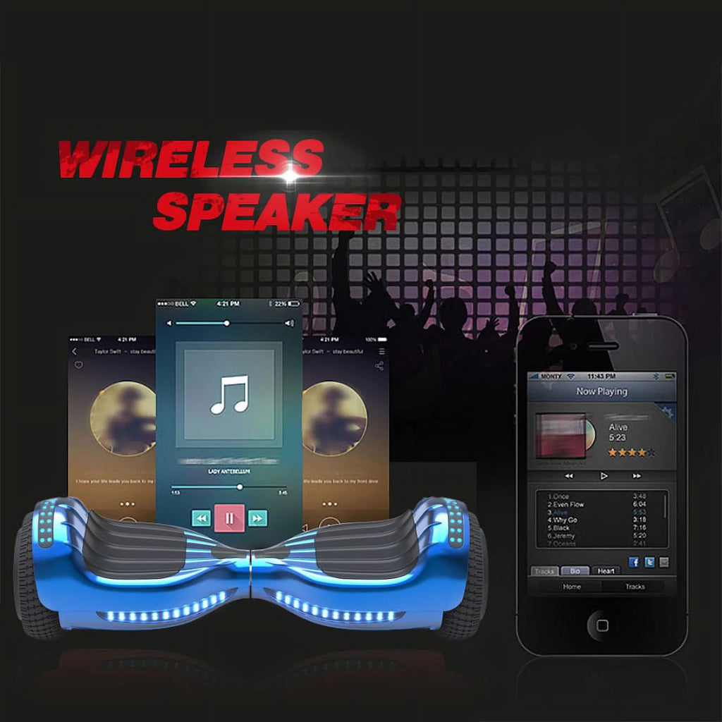 Chrome Blue Self Balancing Hoverboard with LED Light L64050