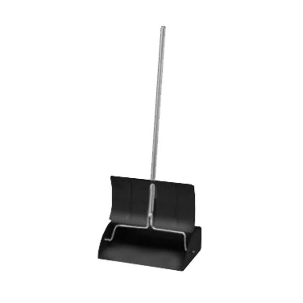 Powder Coated Metal Lobby Dust Pan with Extra Long Chrome Handle X941623