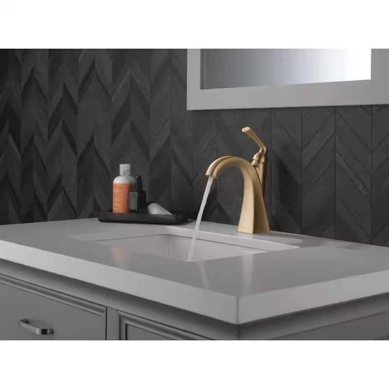 Single-Handle Single Hole Bathroom Faucet in Champagne Bronze B5857