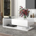 Marble Coffee Table with Black Faux Marble Top Gold Metal Base E6601
